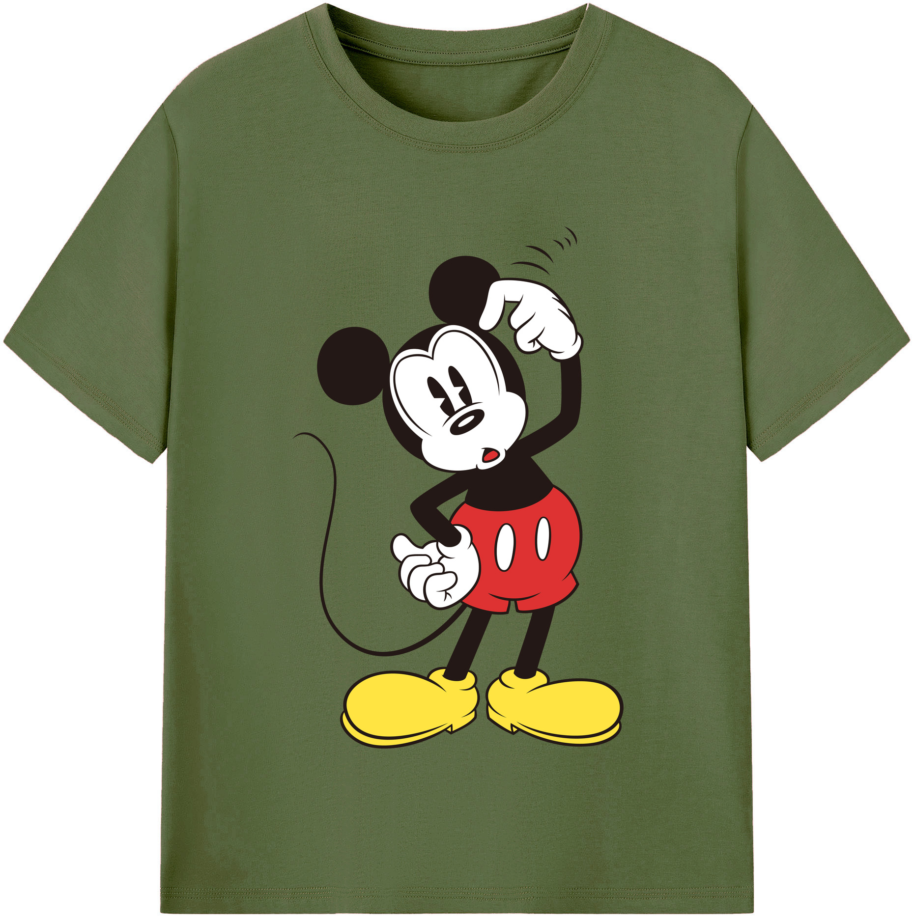 （画像用） ミッキーマウス Mickey Mouse 綿100％半袖Tシャツ（フロントプリント）